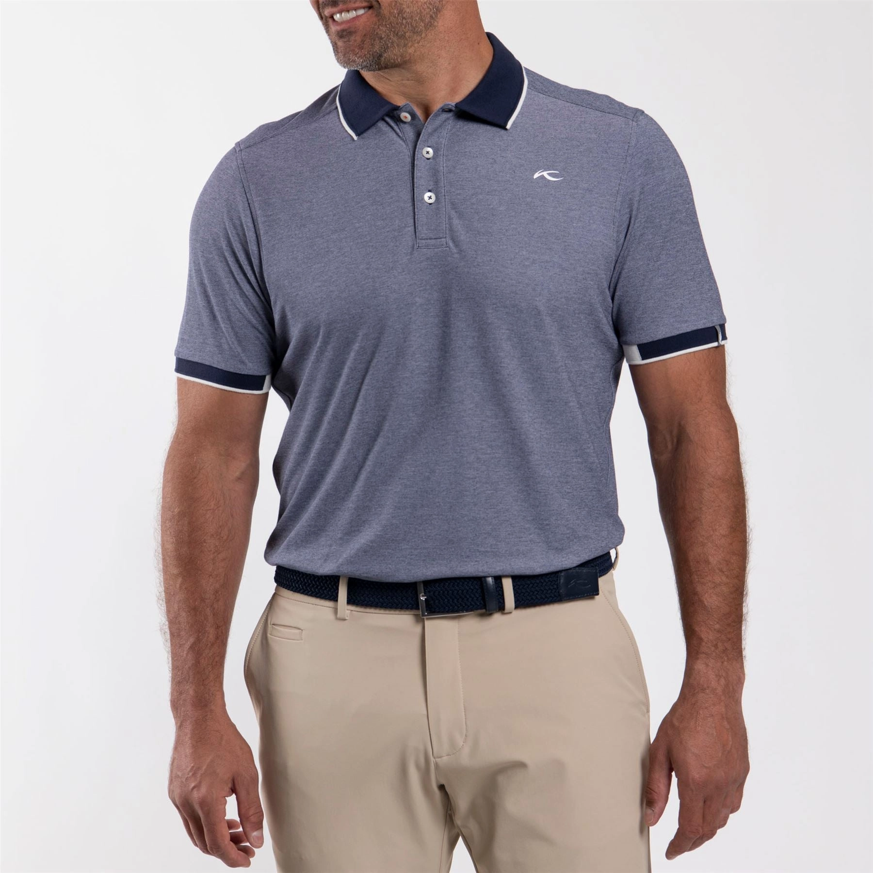 Stan 2.0 Polo Atlanta Blue/White Kjus men's performance outerwear