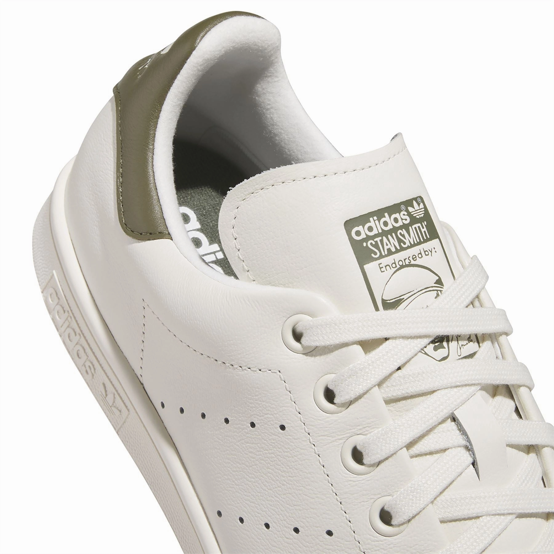 Stan Smith Spikeless Golf Shoes White/Olive Strata Adidas Men's Apparel