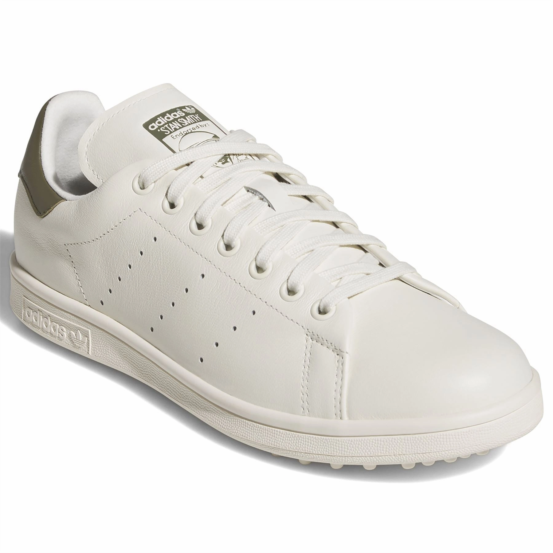 Stan Smith Spikeless Golf Shoes White/Olive Strata Adidas Men's Apparel