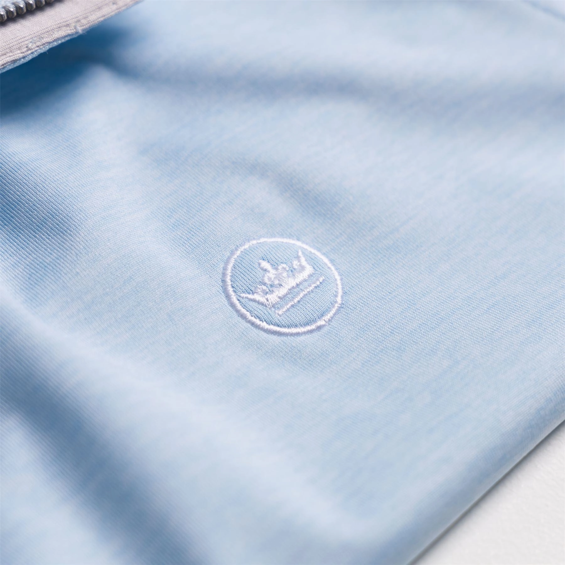 Stealth Performance Quarter Zip Mid Layer Blue Frost Peter Millar Menswear Collection