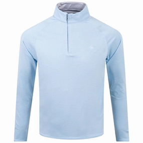 Stealth Performance Quarter Zip Mid Layer Blue Frost Peter Millar clothing for men