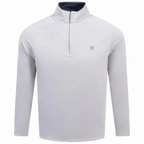 Stealth Performance Quarter Zip Mid Layer British Grey Peter Millar clothing for men