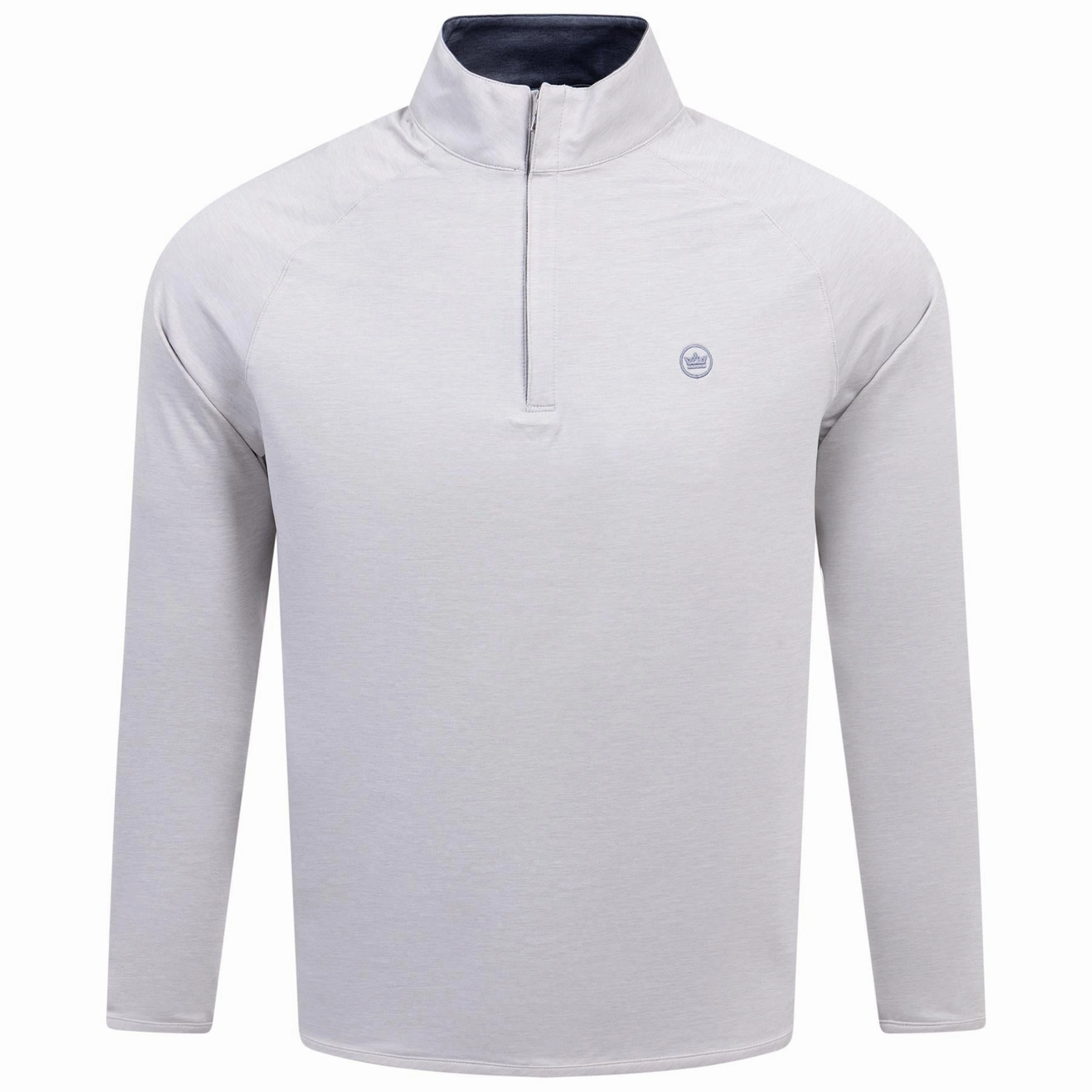 Stealth Performance Quarter Zip Mid Layer British Grey Peter Millar clothing for men