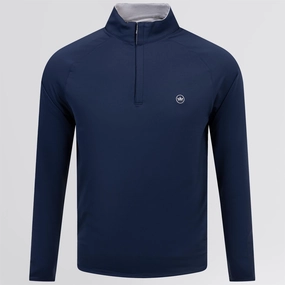 Stealth Performance Quarter Zip Mid Layer Navy Peter Millar clothing for men