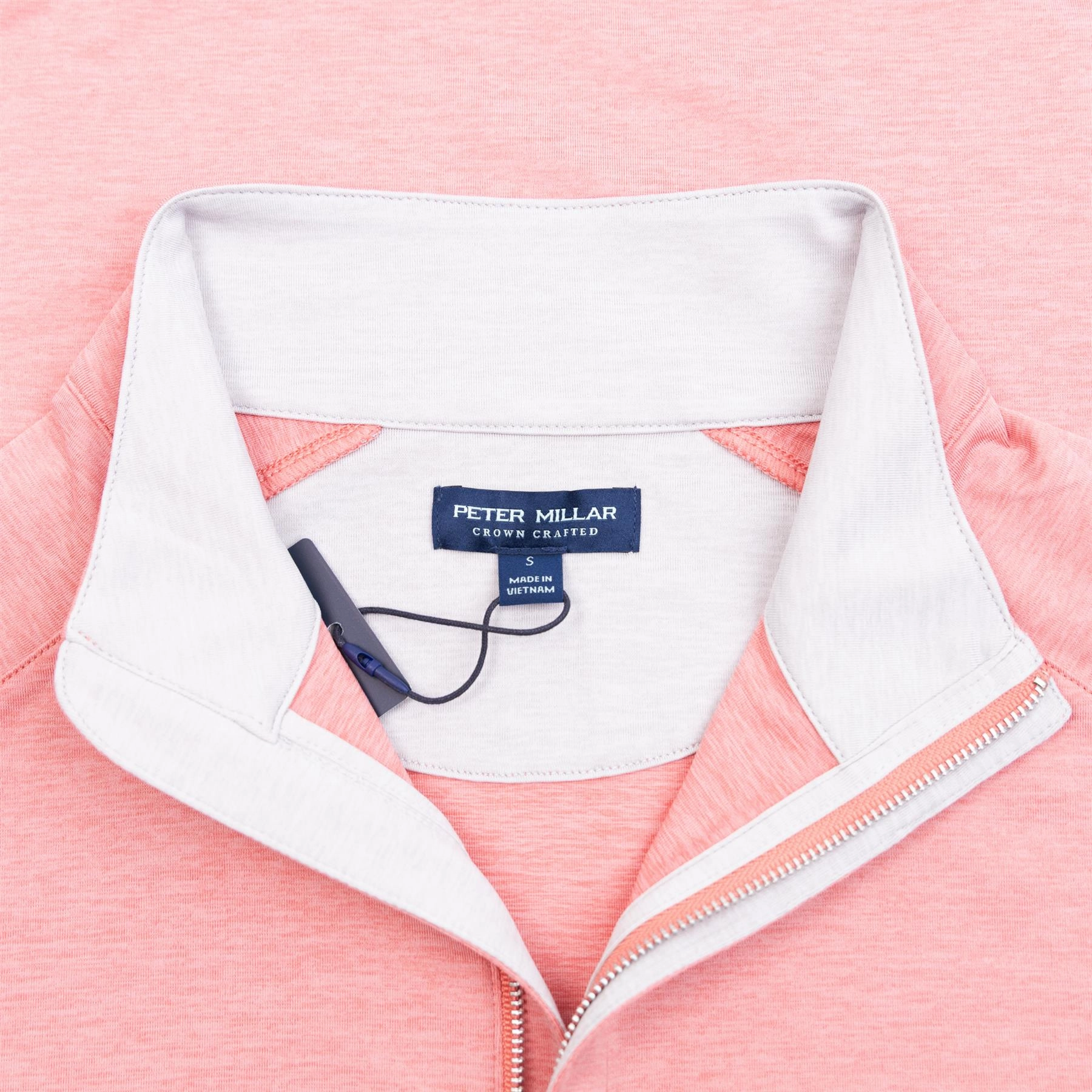 Stealth Performance Quarter Zip Mid Layer Pink Crepe Peter Millar Menswear Collection