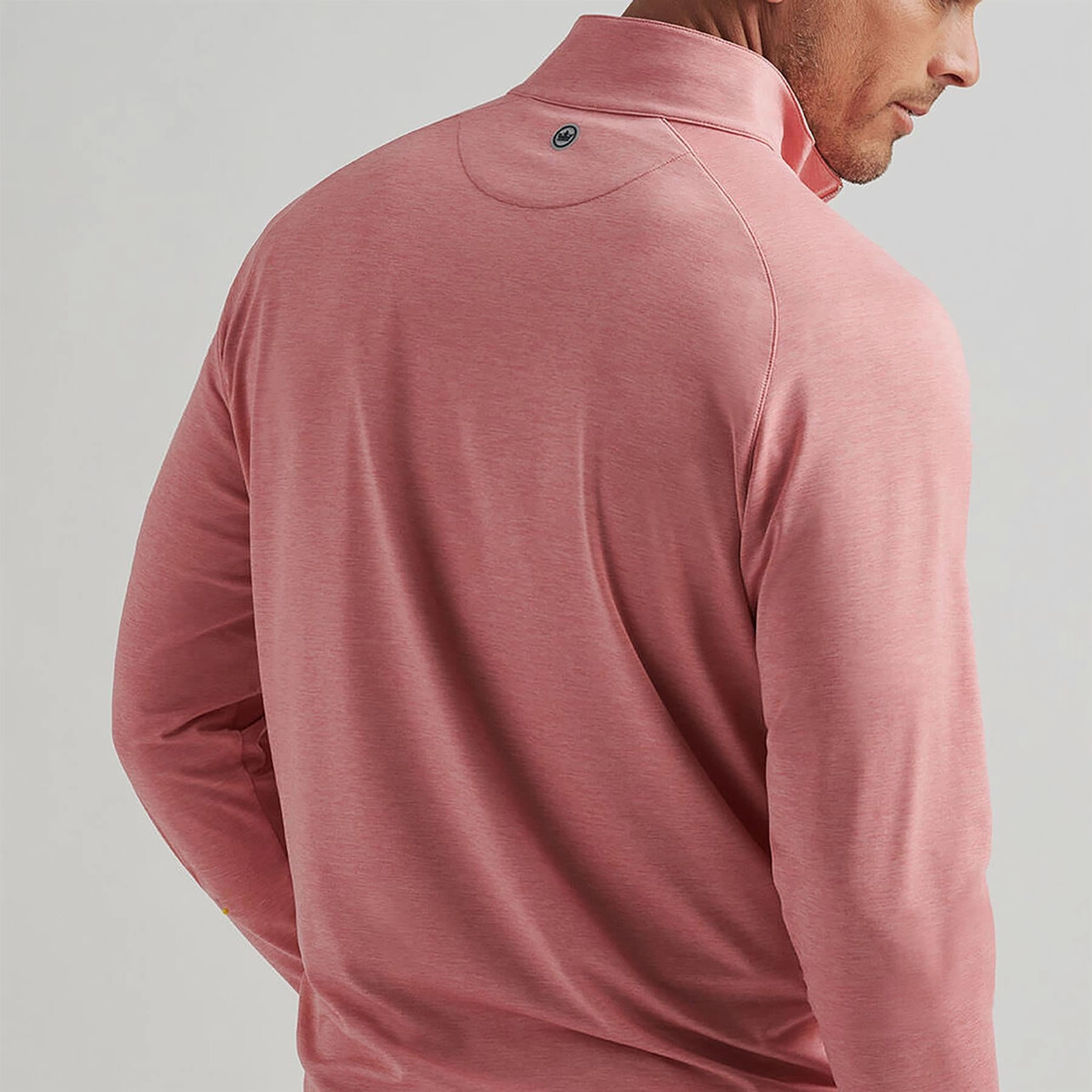 Stealth Performance Quarter Zip Mid Layer Pink Crepe Peter Millar Menswear Collection