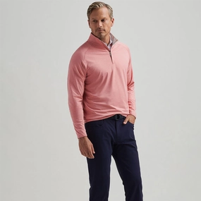 Stealth Performance Quarter Zip Mid Layer Pink Crepe Peter Millar clothing for men