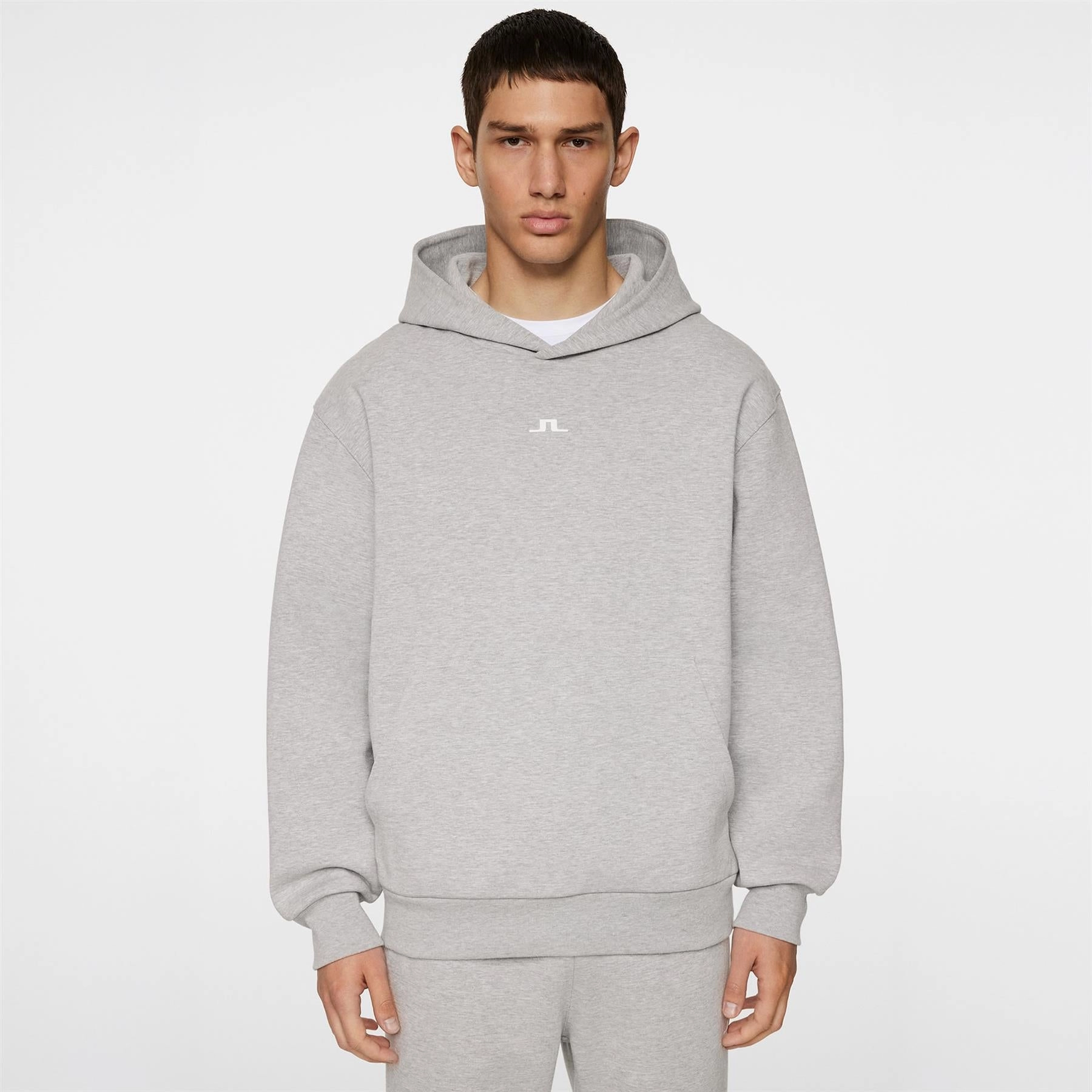 Steffen Hoodie Light Grey Melange Premium J.Lindeberg menswear