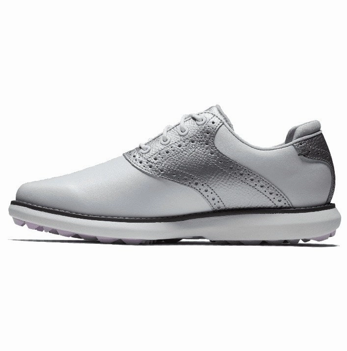 Textured Outsole Shoes, Sock-Fit Sneakers, Flexible Training Shoes FootJoy Ladies Traditions Golf Shoes 97990