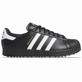 Superstar Spikeless Golf Shoes Black/White Adidas men's athletic apparel