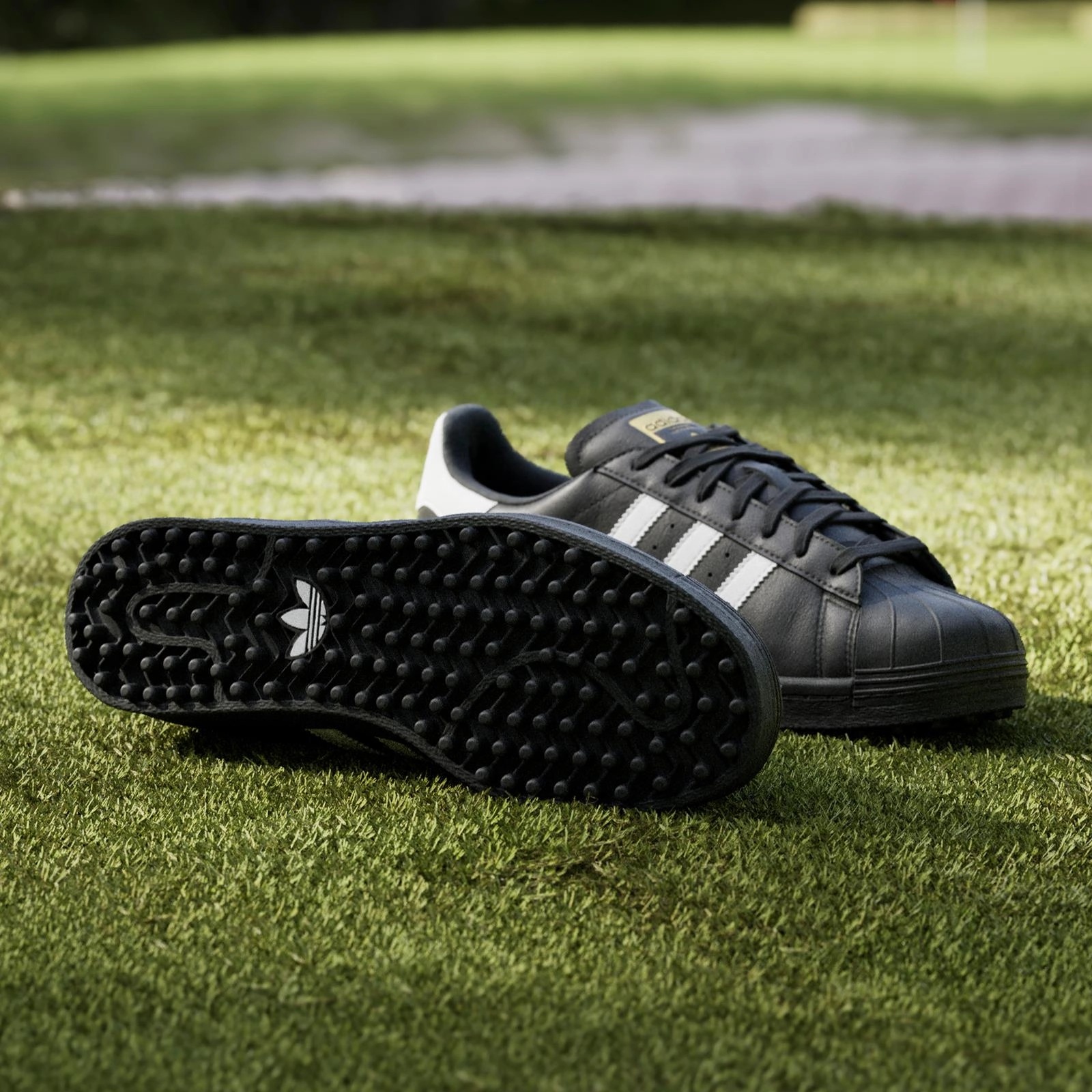 Superstar Spikeless Golf Shoes Black/White Adidas Men's Sportswear