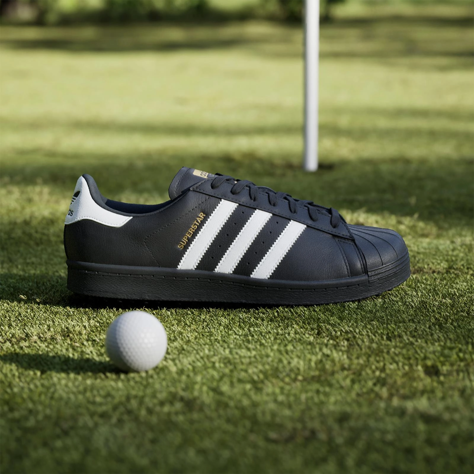 Superstar Spikeless Golf Shoes Black/White Adidas Men's Sportswear