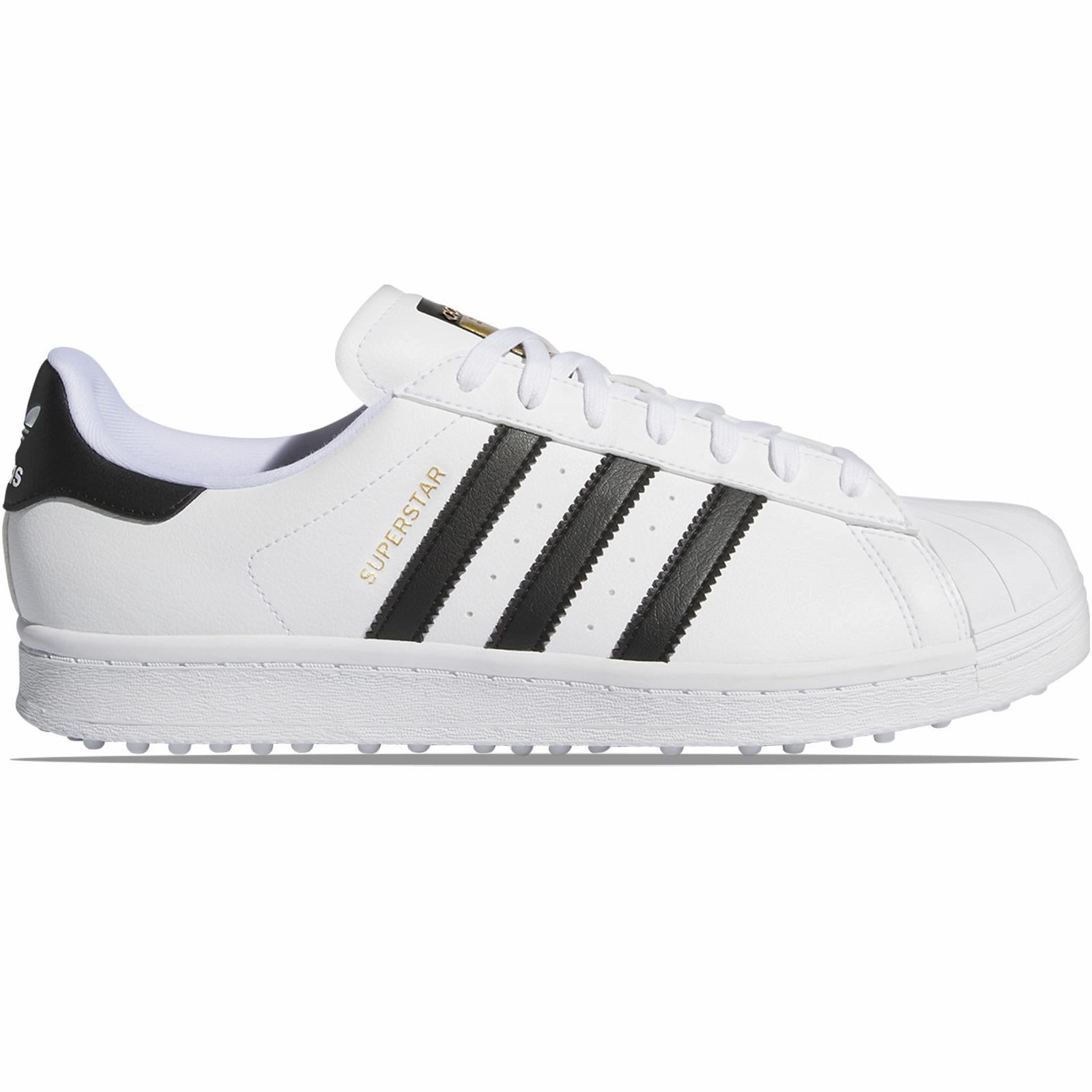Superstar Spikeless Golf Shoes White/Black/Gold Adidas sportswear for men