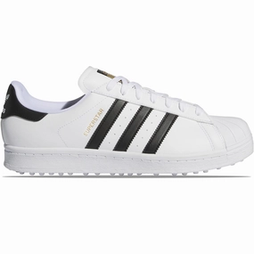 Superstar Spikeless Golf Shoes White/Black/Gold Adidas sportswear for men
