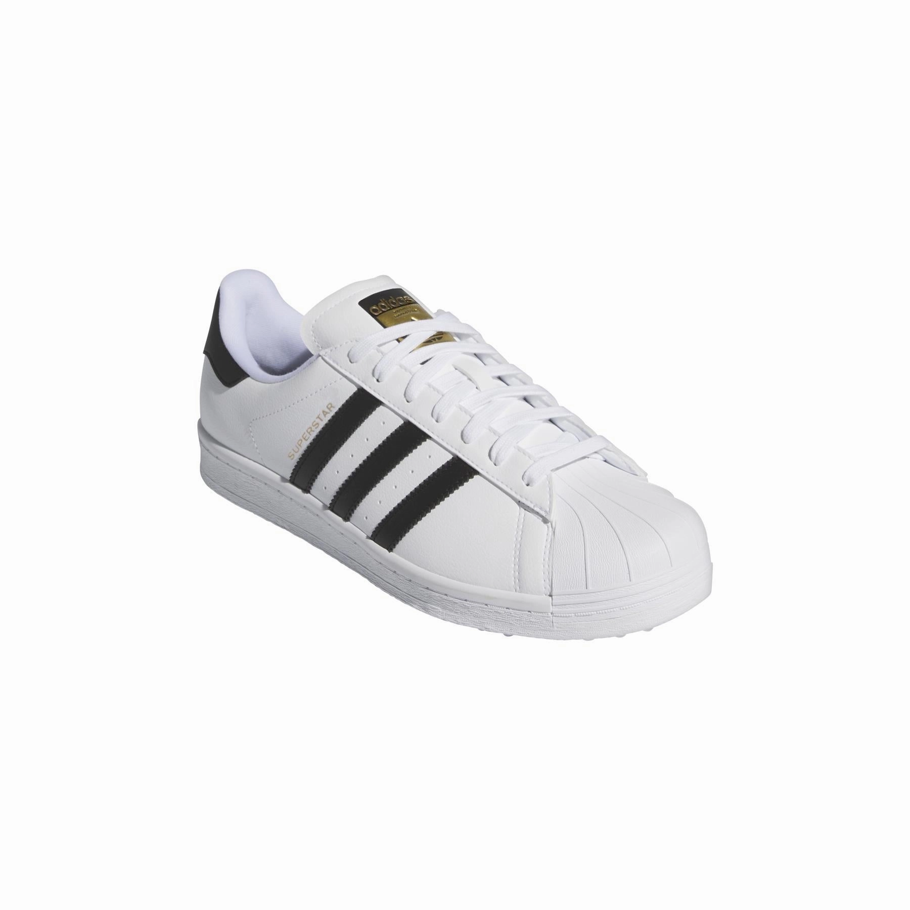 Superstar Spikeless Golf Shoes White/Black/Gold Adidas Men's Apparel