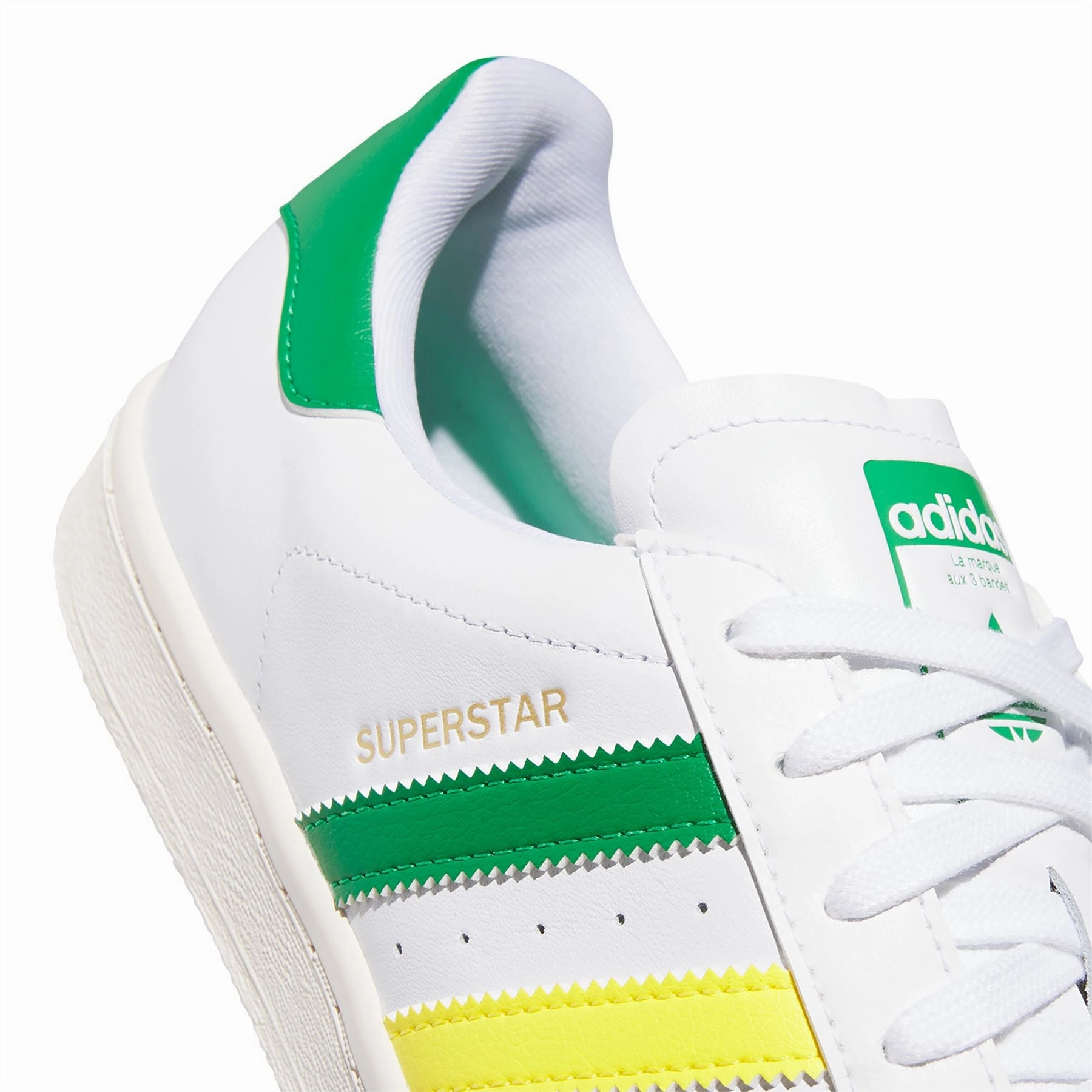 Superstar Spikeless Golf Shoes White/Green/Yellow Adidas Men's Apparel