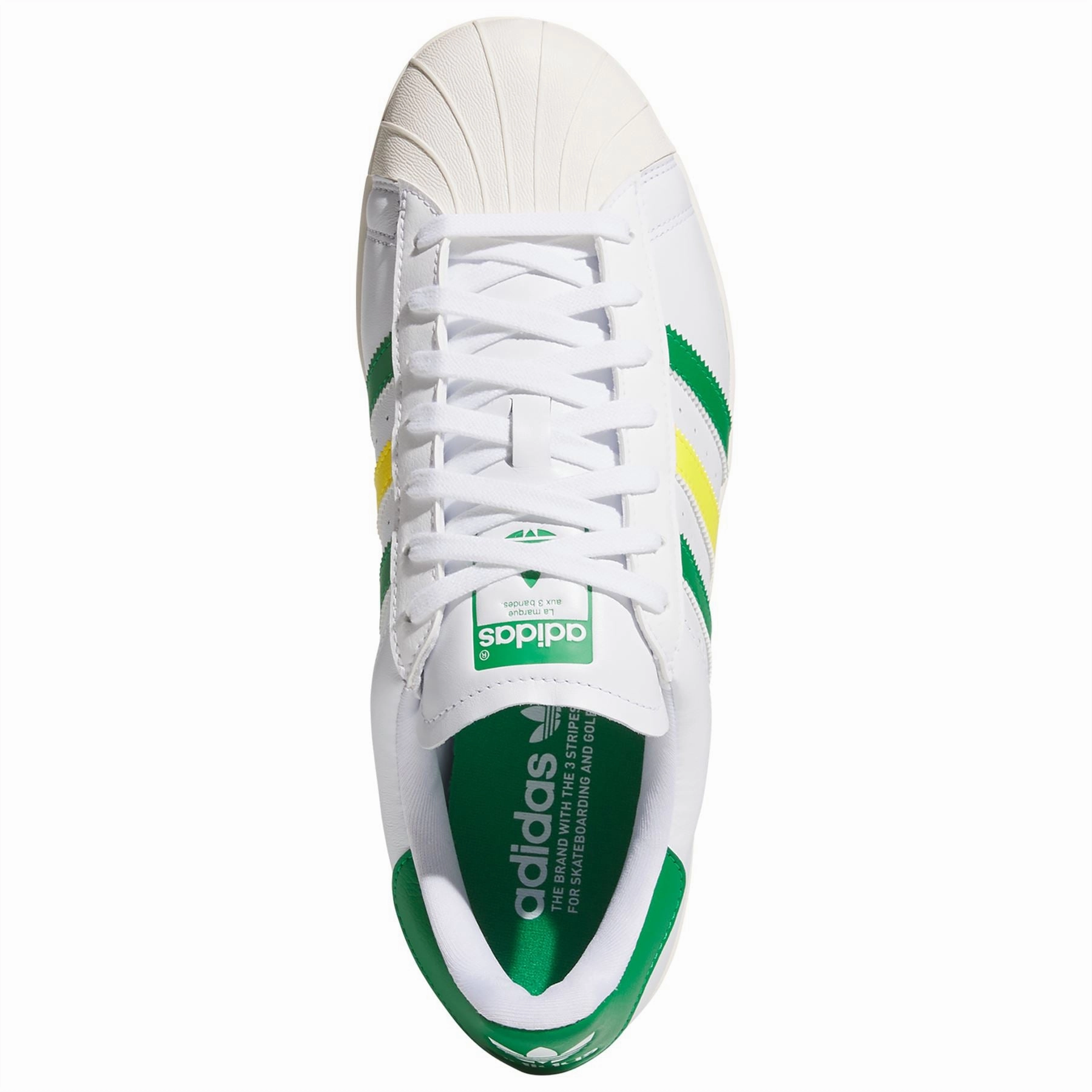 Superstar Spikeless Golf Shoes White/Green/Yellow Adidas Men's Apparel