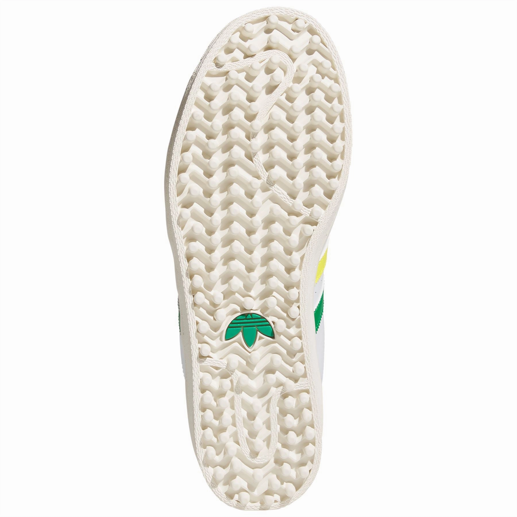 Superstar Spikeless Golf Shoes White/Green/Yellow Adidas Men's Apparel
