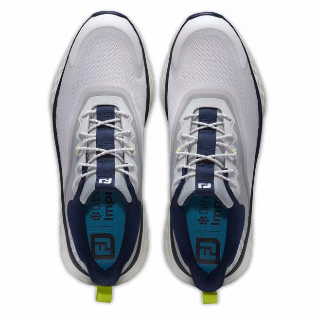 Shock-Absorbing Shoes, Pull-On Sneakers, Cozy House Slippers FootJoy Men's Quantum Golf Shoes - 56994 White/Grey/Blue