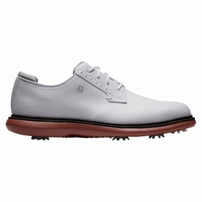 Clean Silhouette Shoes Supportive Running Shoes FootJoy Traditions Blucher Golf Shoes White/Brick - 24 Men Motion Kicks