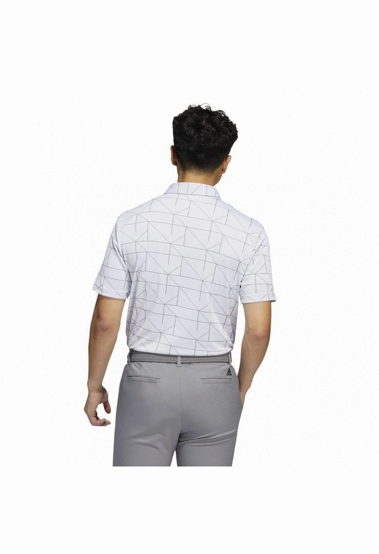 men's casual wear adidas Jacquard Lines Primegreen Golf Shirt HA6116