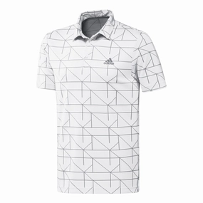 Tech Fabric Top adidas Jacquard Lines Primegreen Golf Shirt HA6116 Performance Layer golf mid layer top, mid-layer jacket, outdoor sportswear