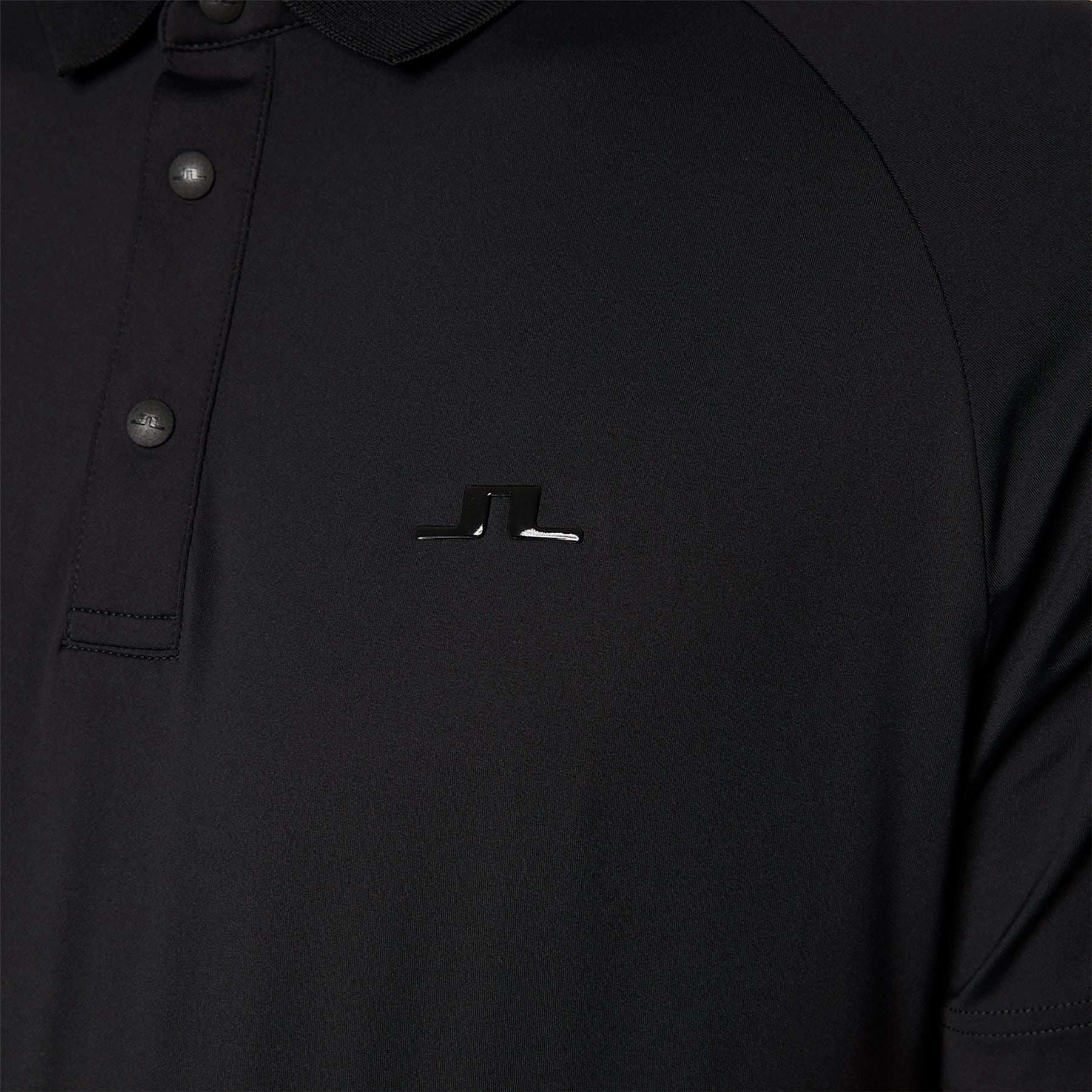Tech Hybrid Regular Fit Polo Black J.Lindeberg Golfwear for Men