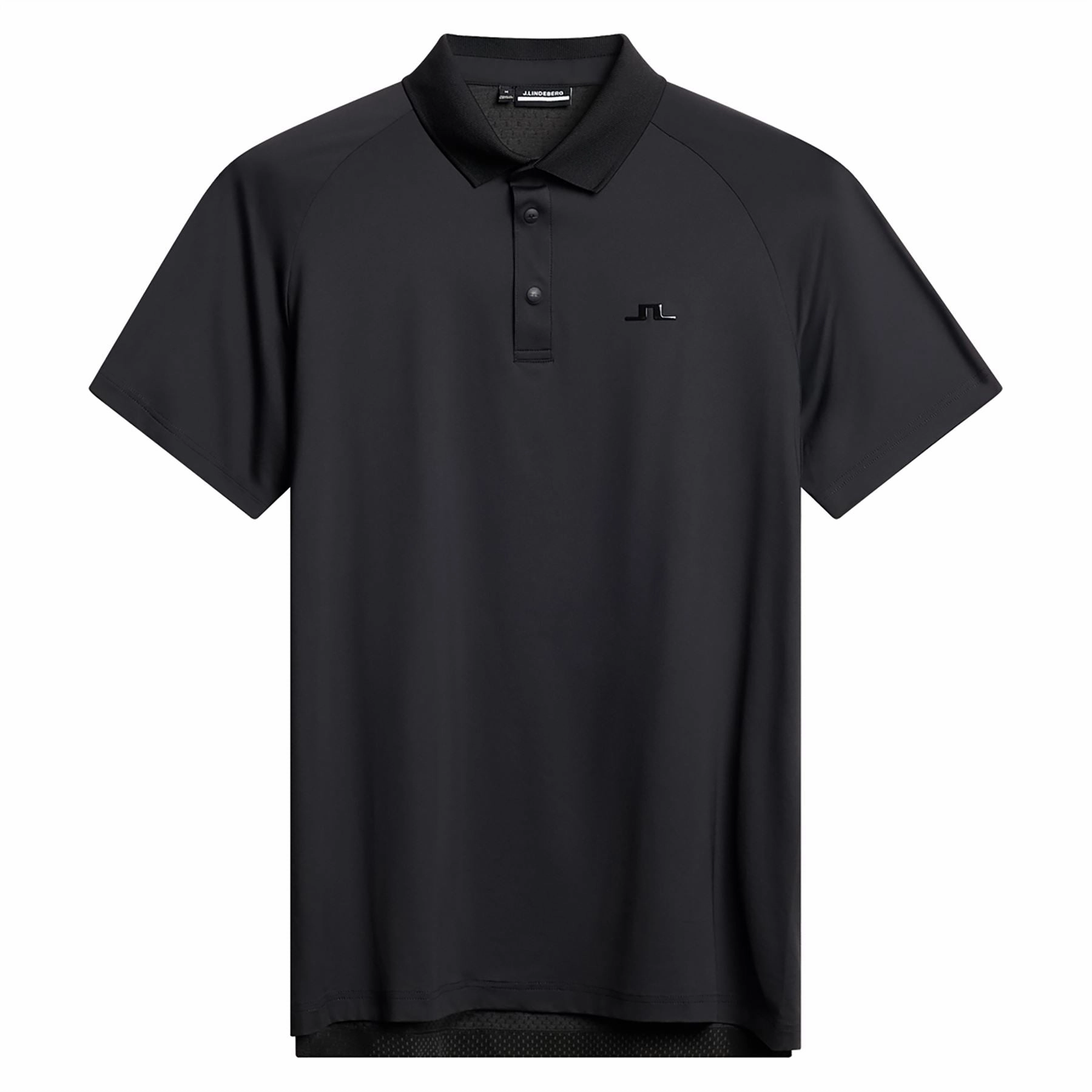 Tech Hybrid Regular Fit Polo Black J.Lindeberg Golfwear for Men