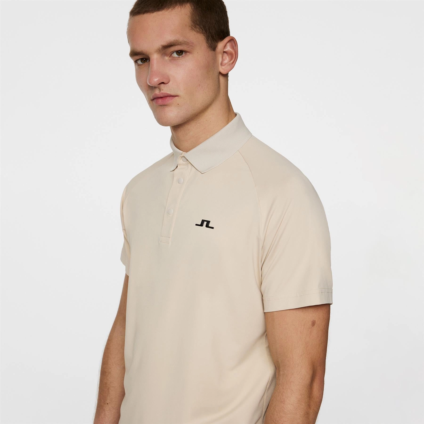 Tech Hybrid Regular Fit Polo Moonbeam J.Lindeberg Golfwear for Men