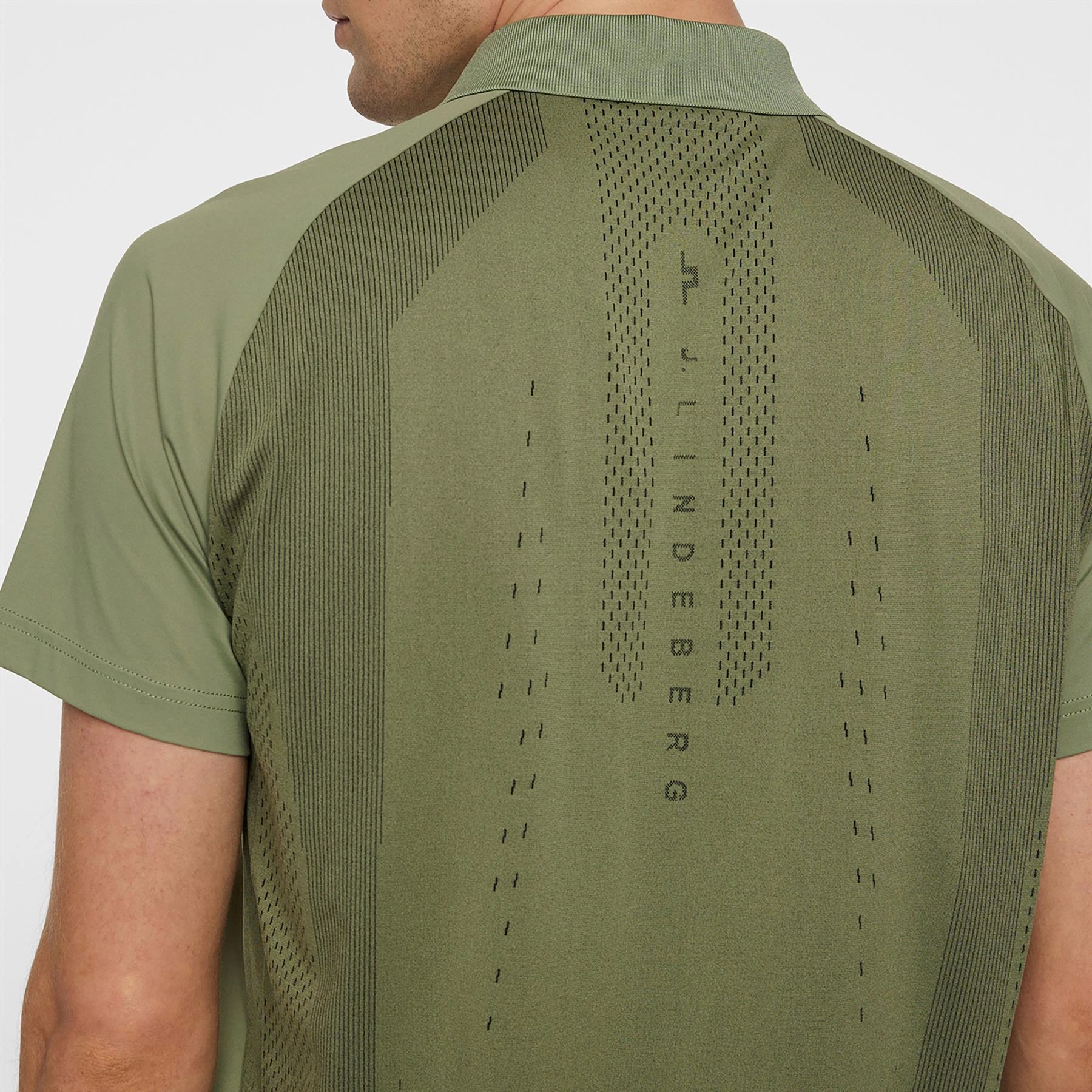 Tech Hybrid Regular Fit Polo Oil Green J.Lindeberg Golfwear for Men