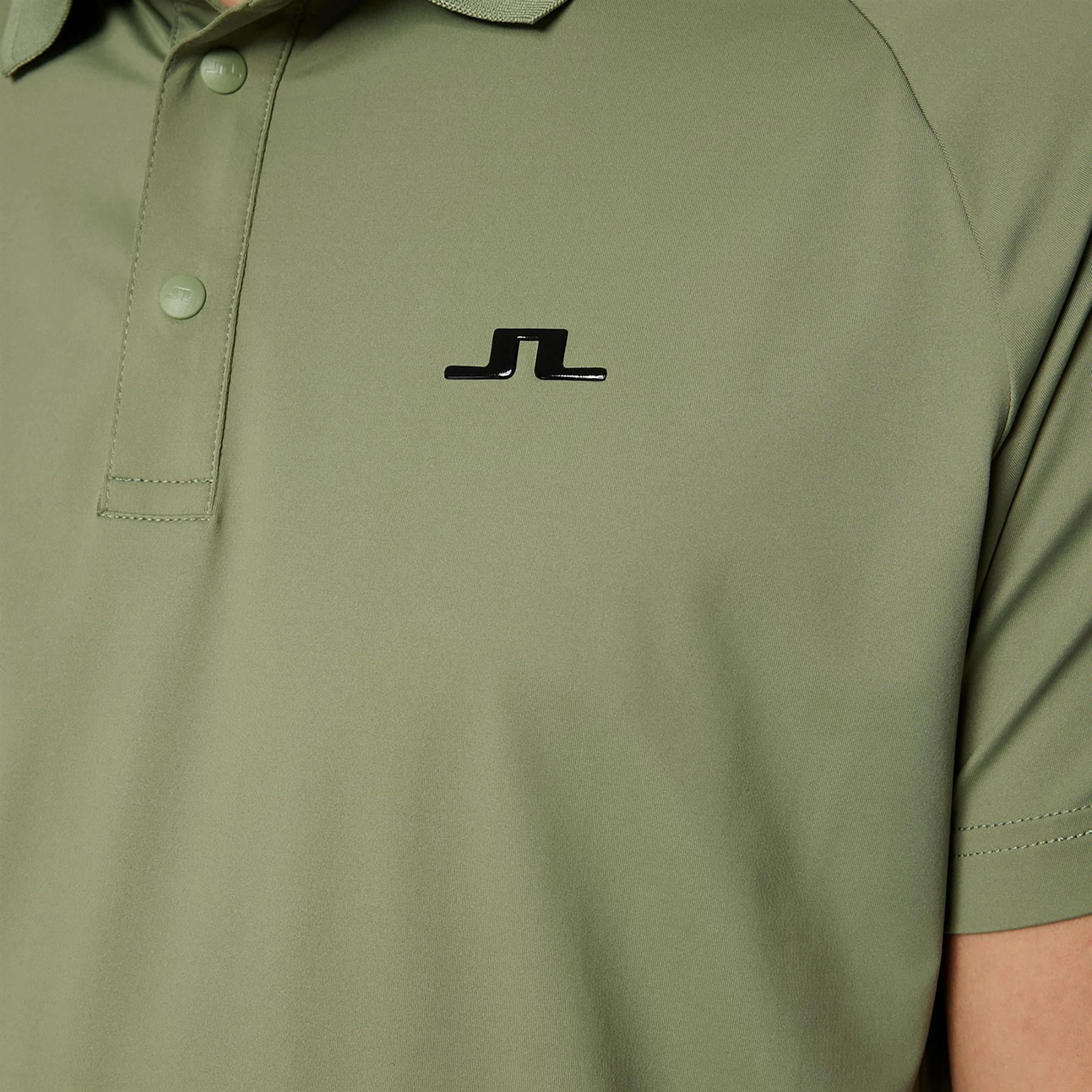 Tech Hybrid Regular Fit Polo Oil Green J.Lindeberg Golfwear for Men