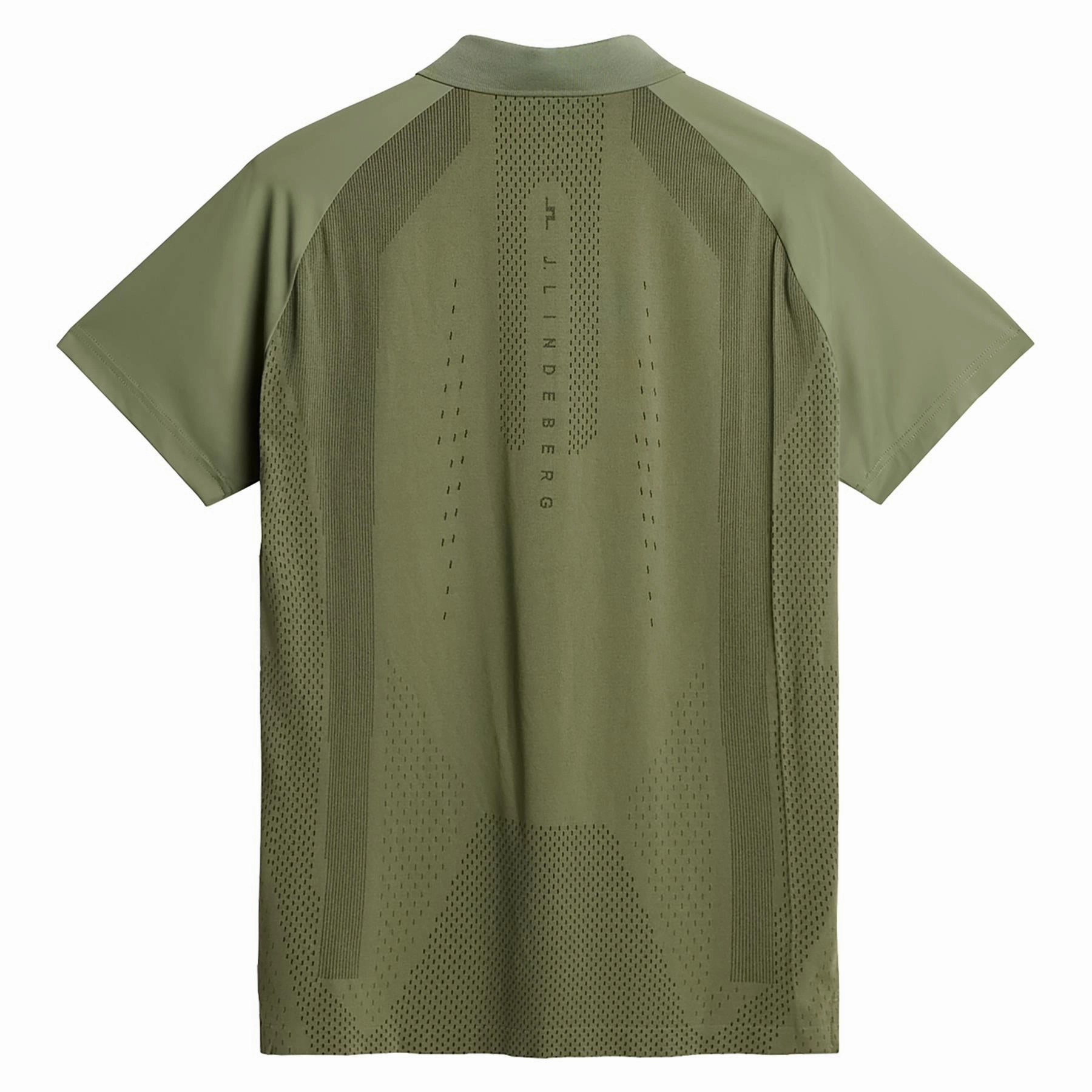 Tech Hybrid Regular Fit Polo Oil Green J.Lindeberg Golfwear for Men