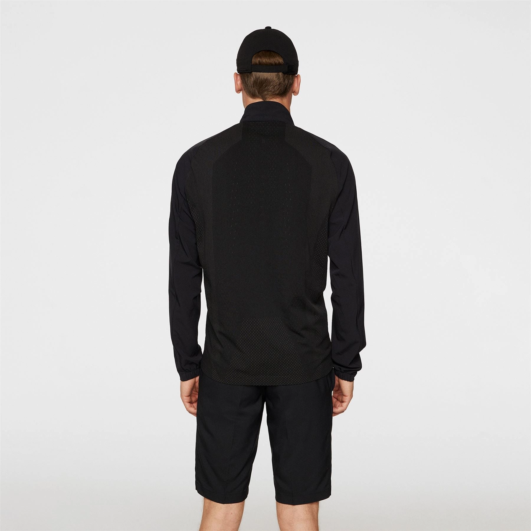 Tech Hybrid Softshell Jacket Black J.Lindeberg Golfwear for Men