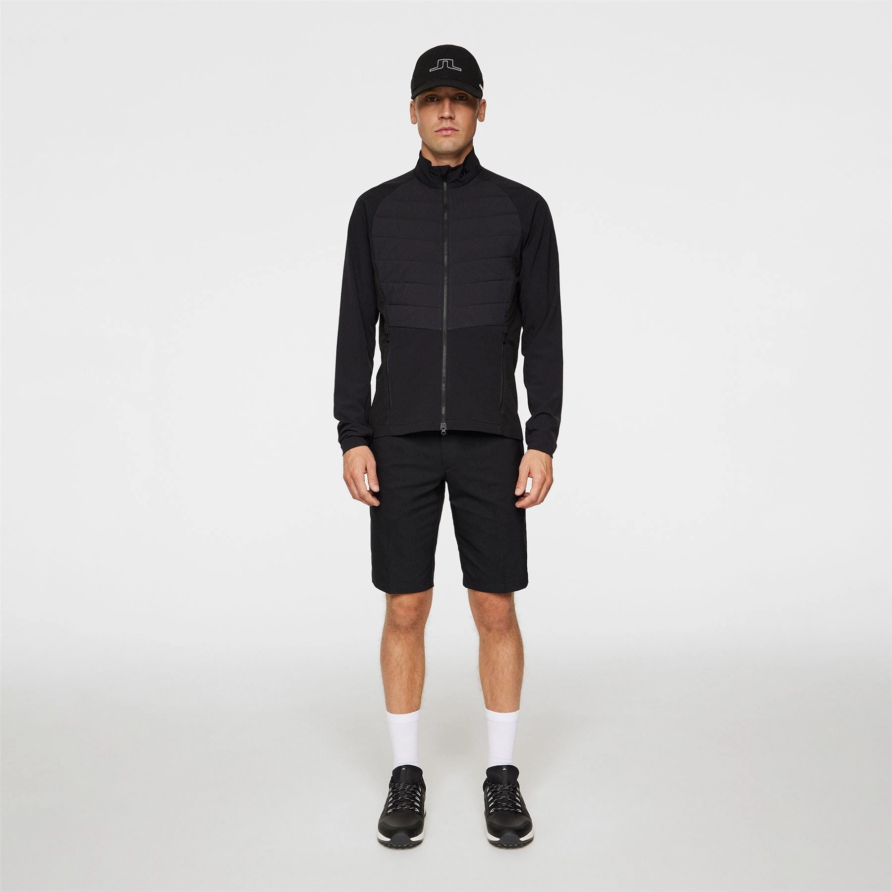 Tech Hybrid Softshell Jacket Black J.Lindeberg Golfwear for Men