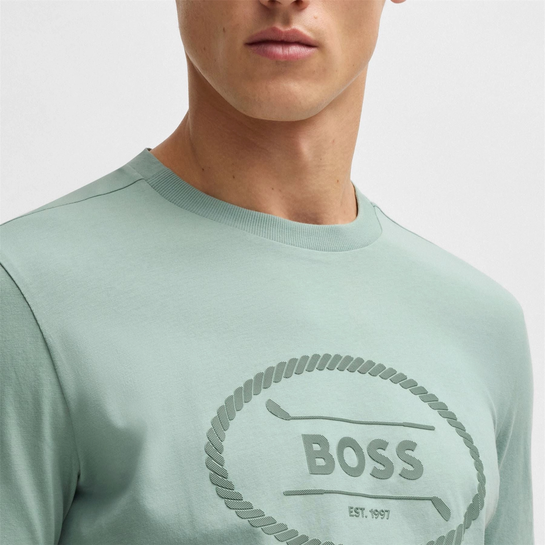 Tee Logo Heritage T-Shirt Open Green Boss Men's Fashion