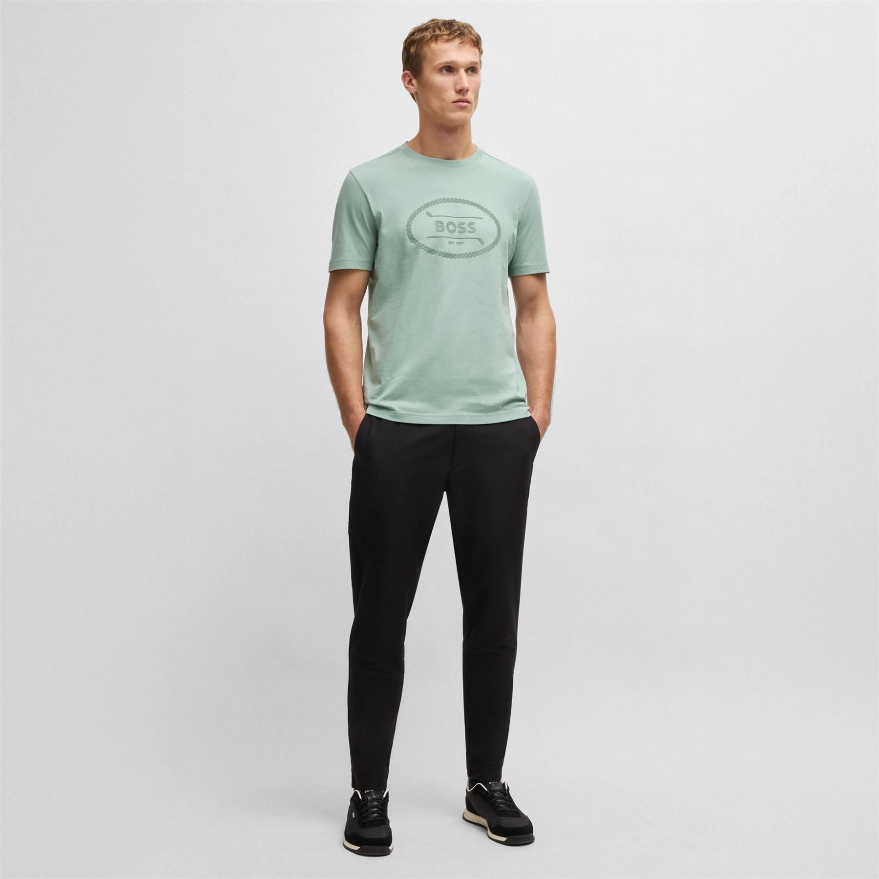 Tee Logo Heritage T-Shirt Open Green Boss Men's Fashion
