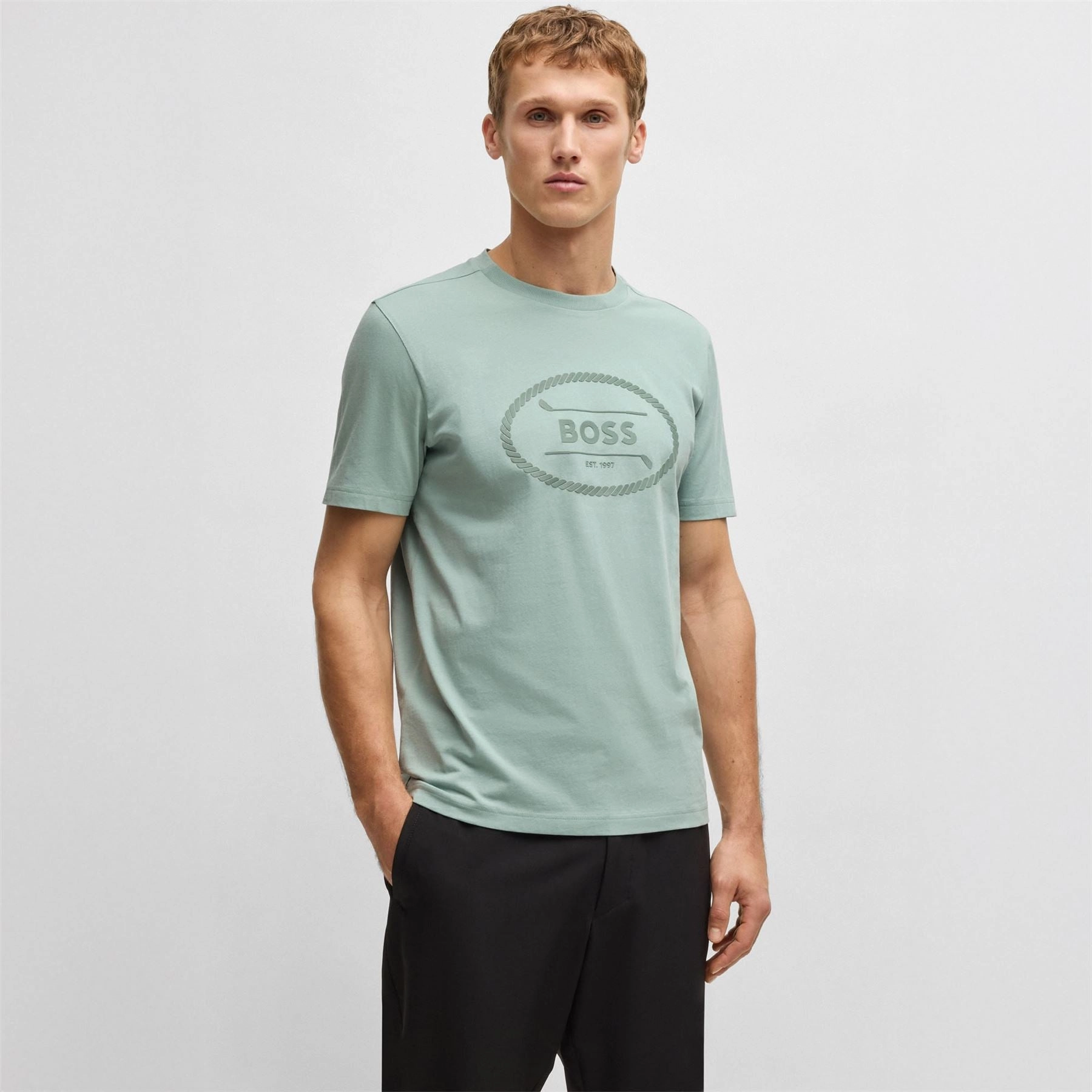 Tee Logo Heritage T-Shirt Open Green Boss men's fashion and office attire