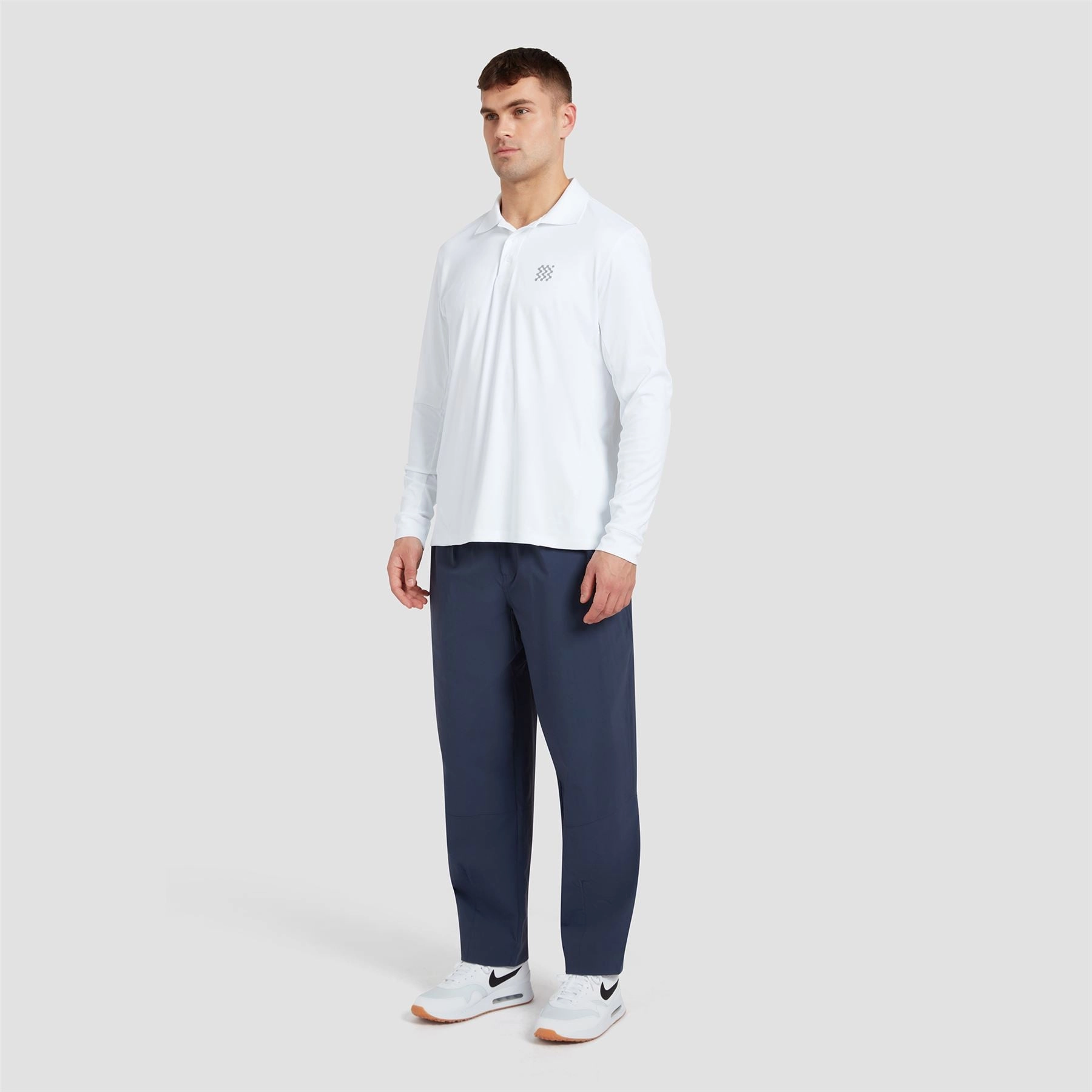 The Course LS Polo White Manors Men's Classic Apparel