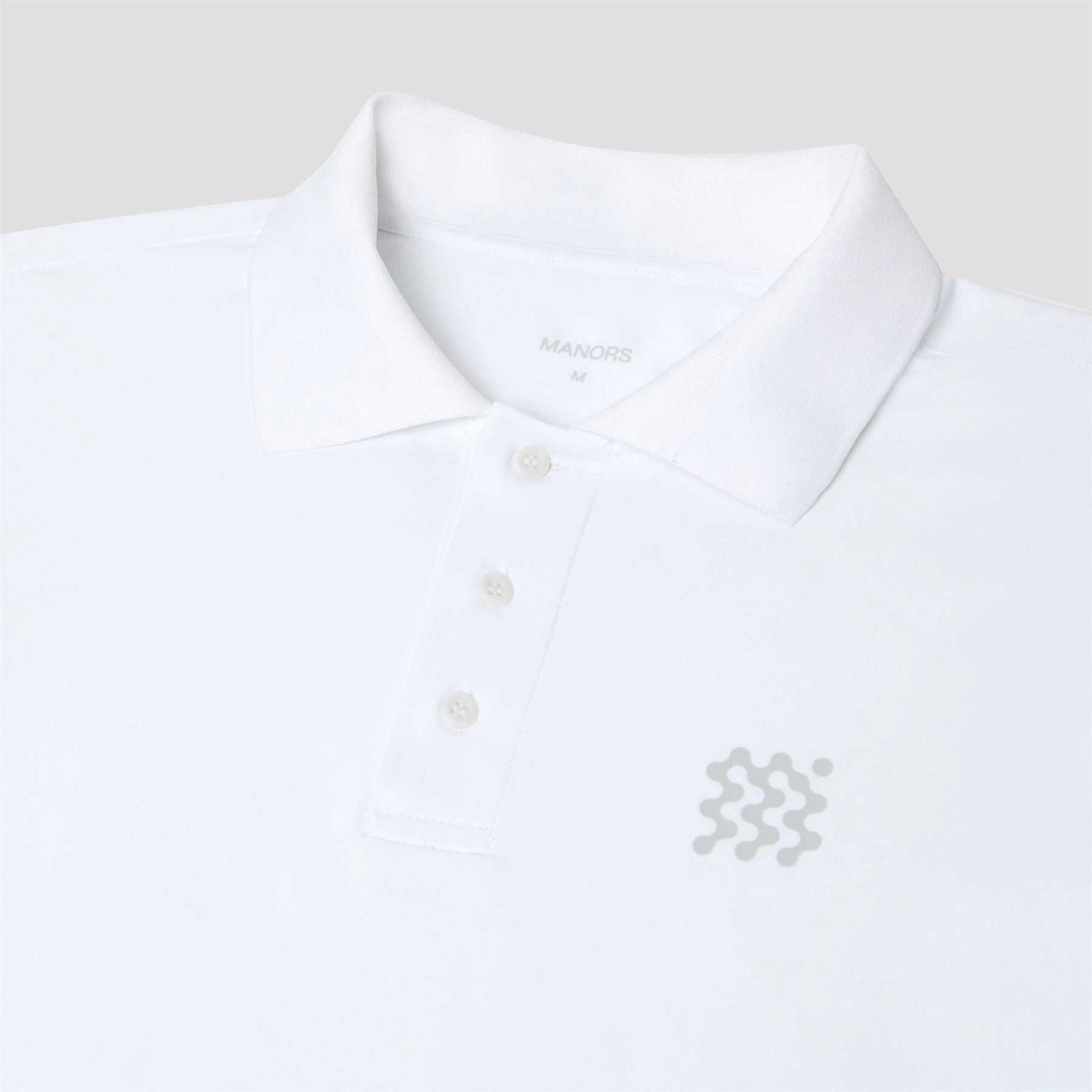 The Course LS Polo White Manors Men's Classic Apparel