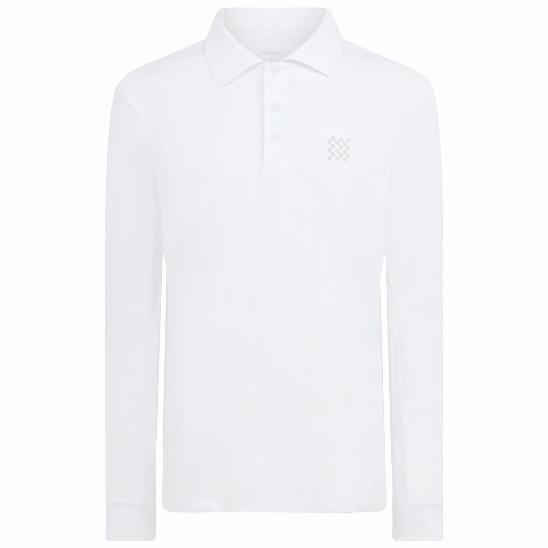 The Course LS Polo White Manors Men's Classic Apparel