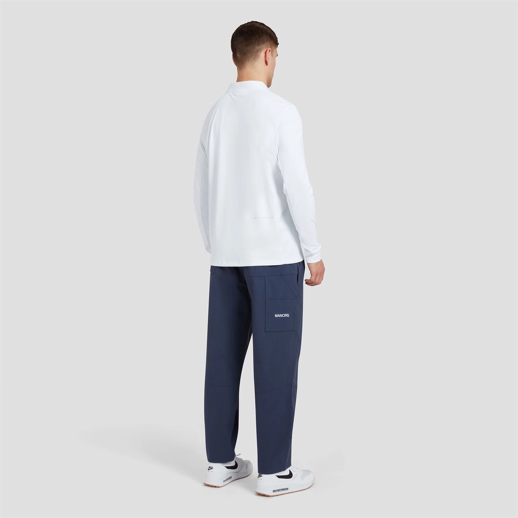 The Course LS Polo White Manors Men's Classic Apparel