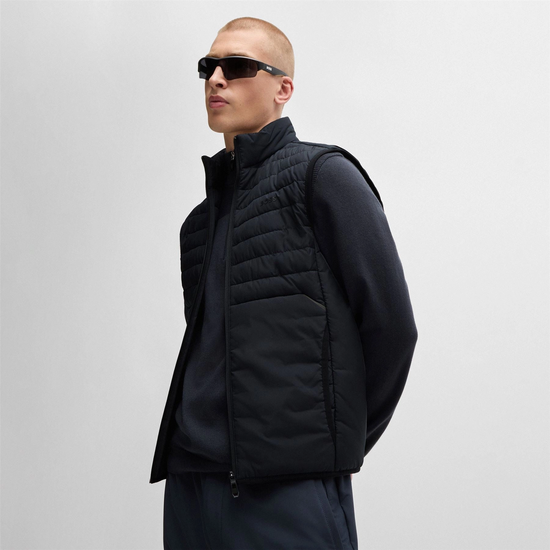 Thor 2 Full Zip Gilet Dark Blue Boss Men's Fashion