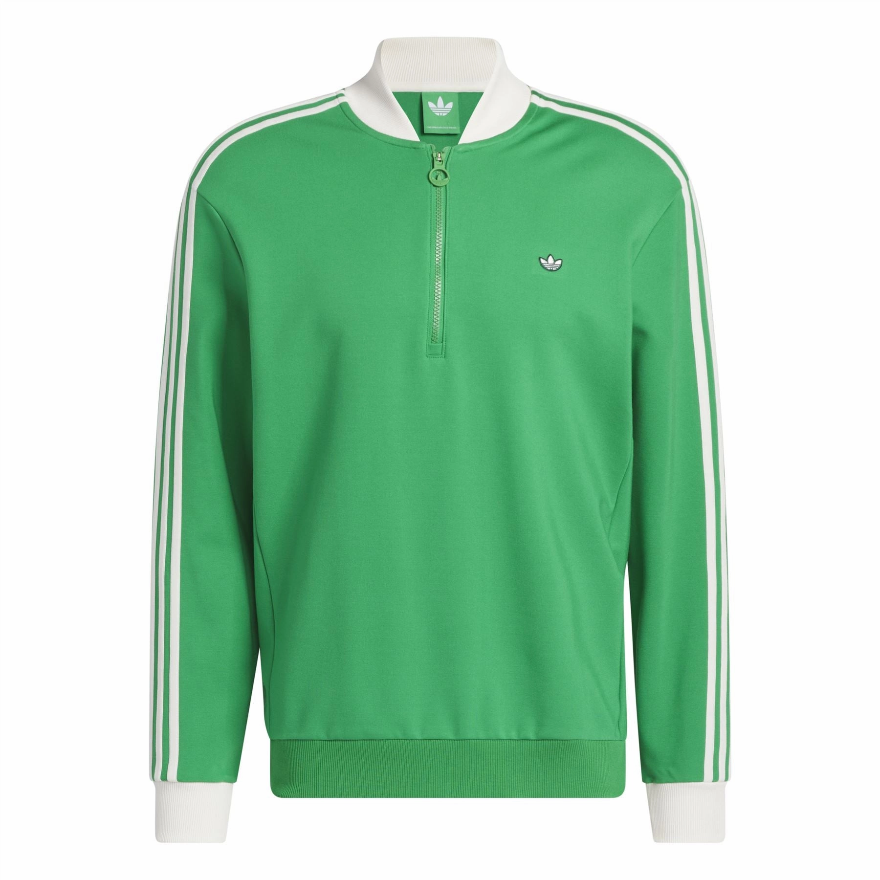 Three Stripes Quarter Zip Green Adidas Men's Apparel