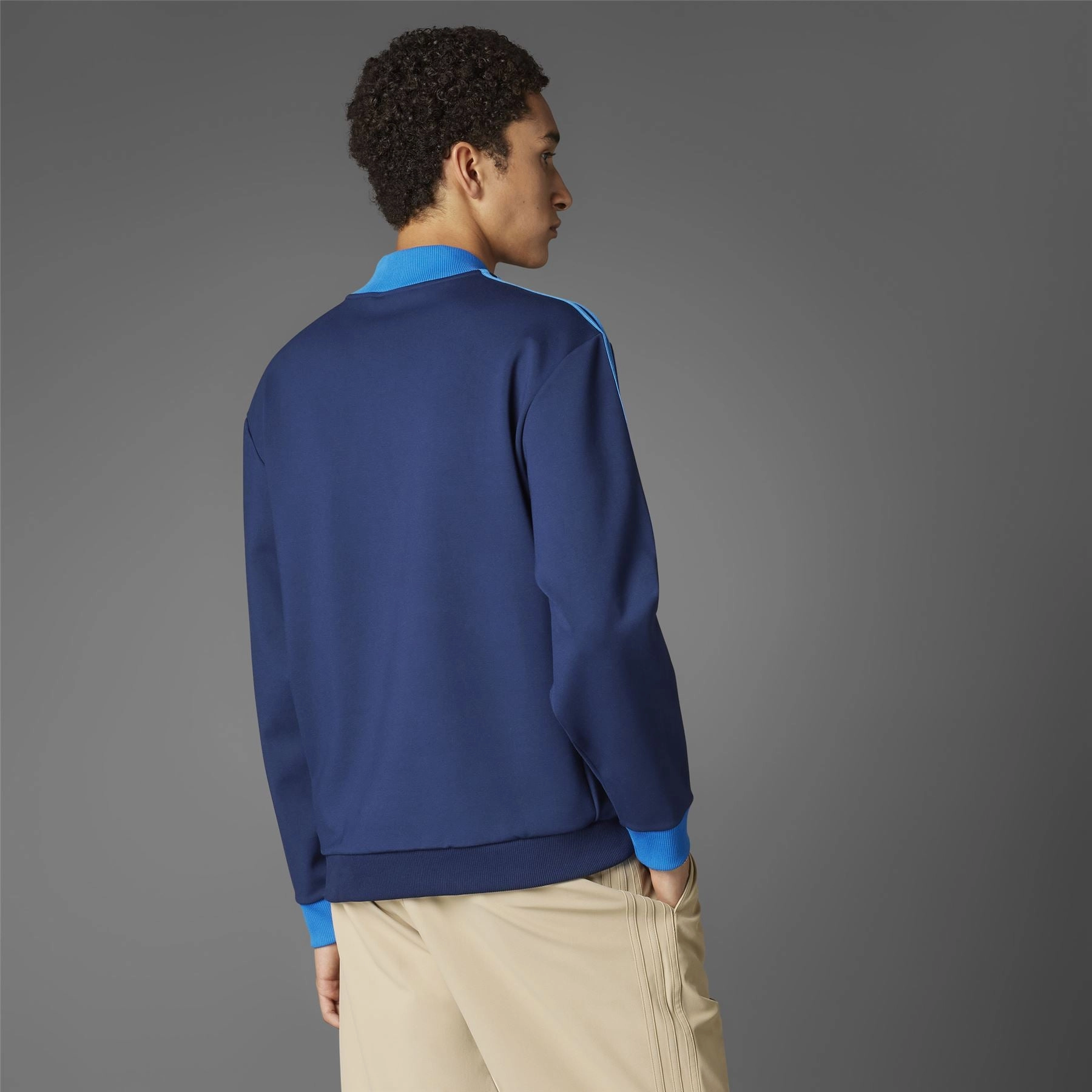 Three Stripes Quarter Zip Night Indigo Adidas Men's Apparel