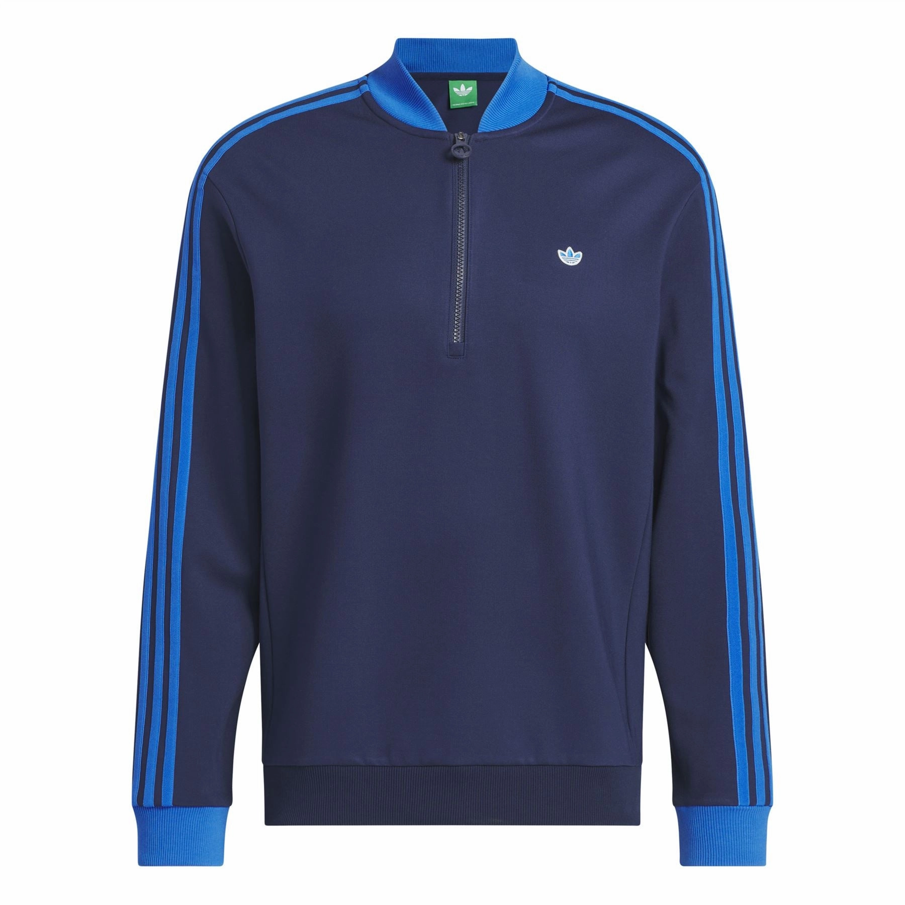 Three Stripes Quarter Zip Night Indigo Adidas Men's Apparel