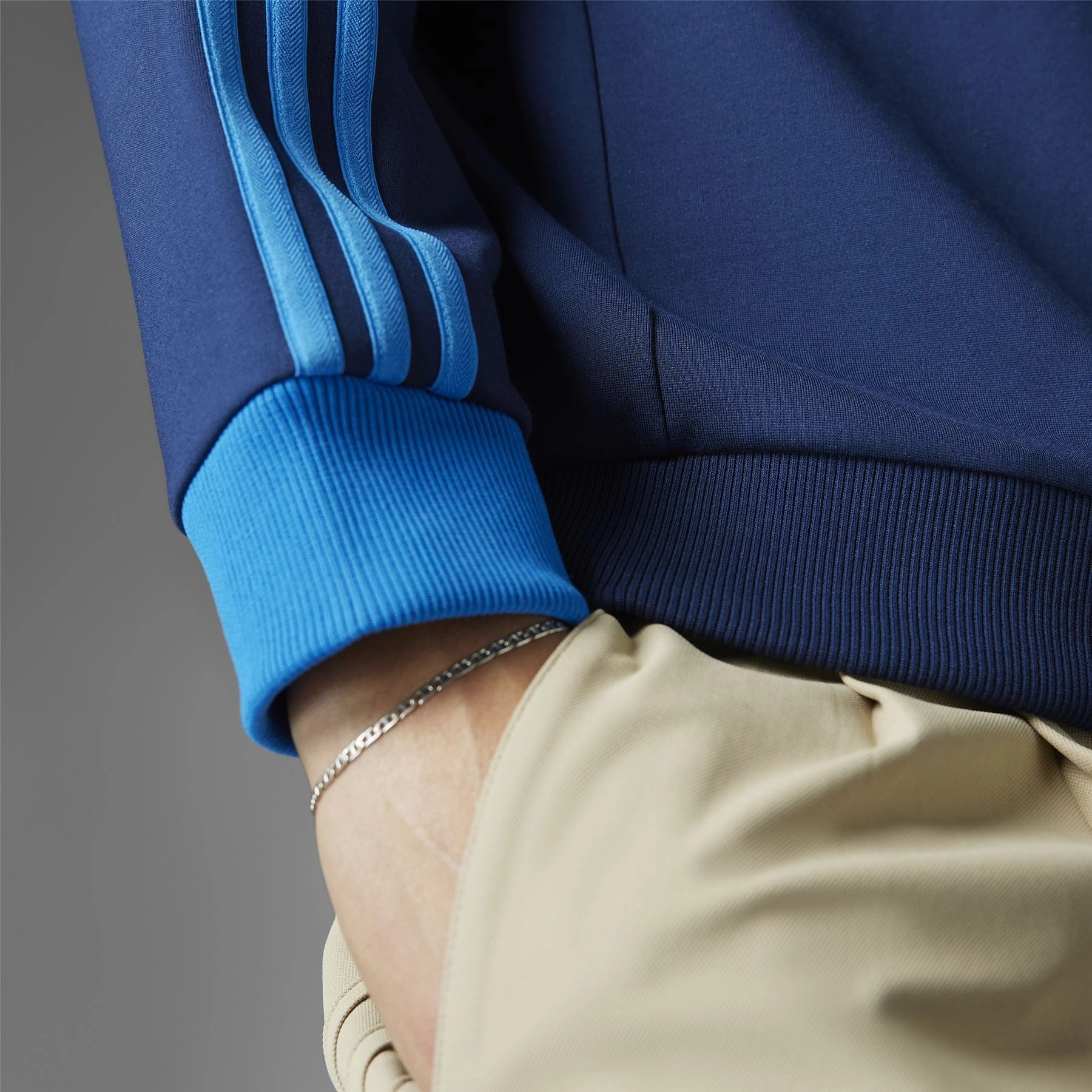 Three Stripes Quarter Zip Night Indigo Adidas Men's Apparel