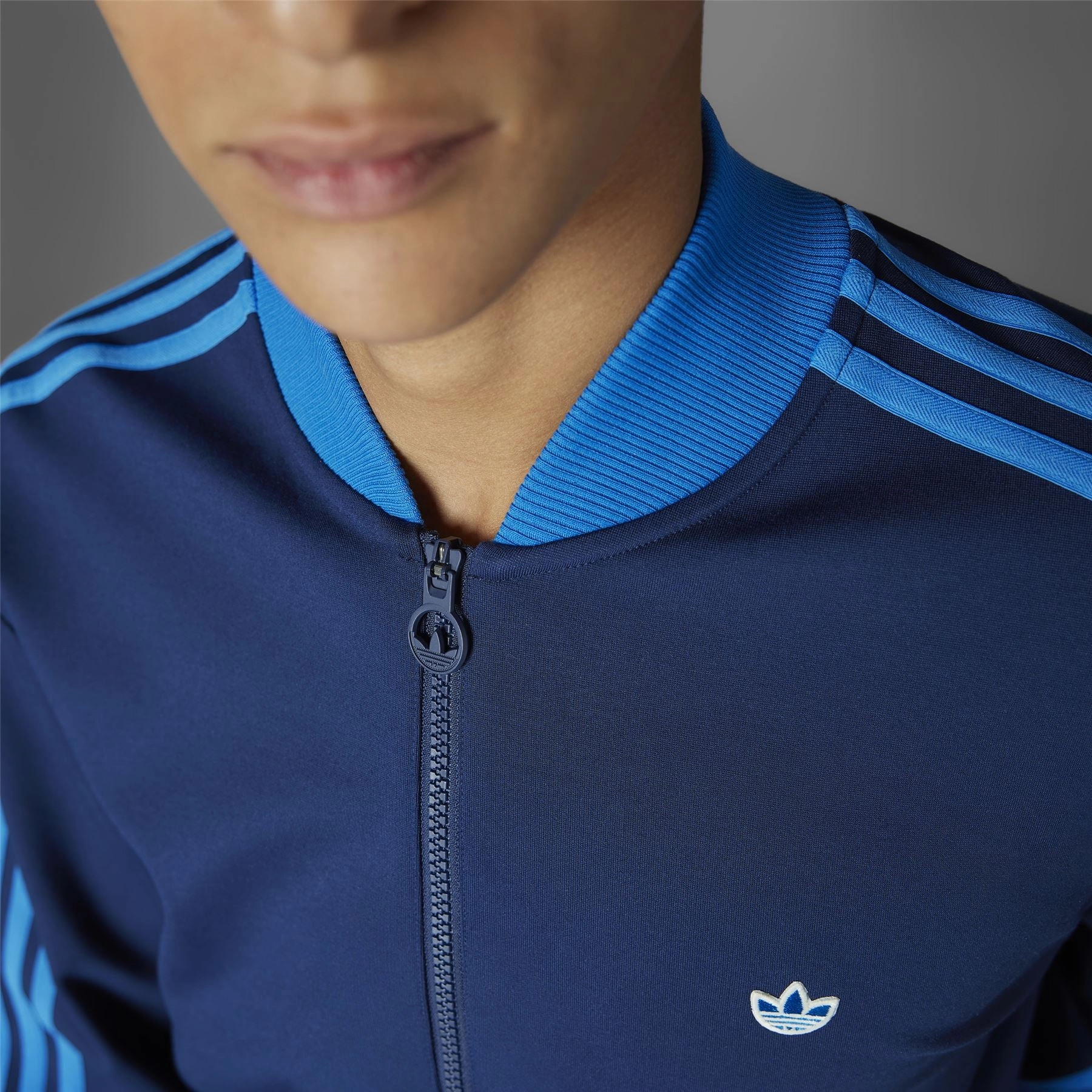 Three Stripes Quarter Zip Night Indigo Adidas Men's Apparel