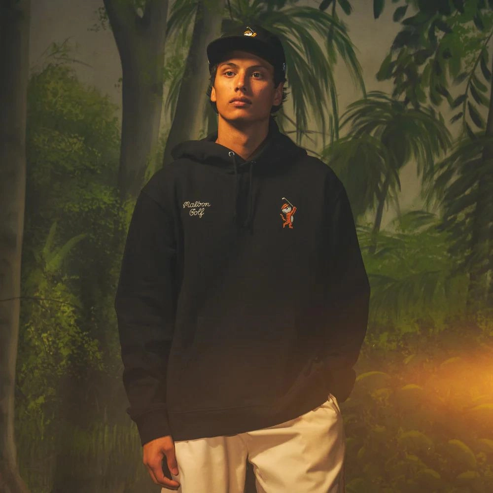 Tiger Buckets GD Hoodie Black Malbon Men's Golf Lifestyle Wear