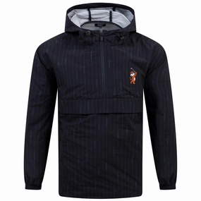 Tiger Buckets Nylon Anorak Black/Cool Grey Malbon mens golf lifestyle wear