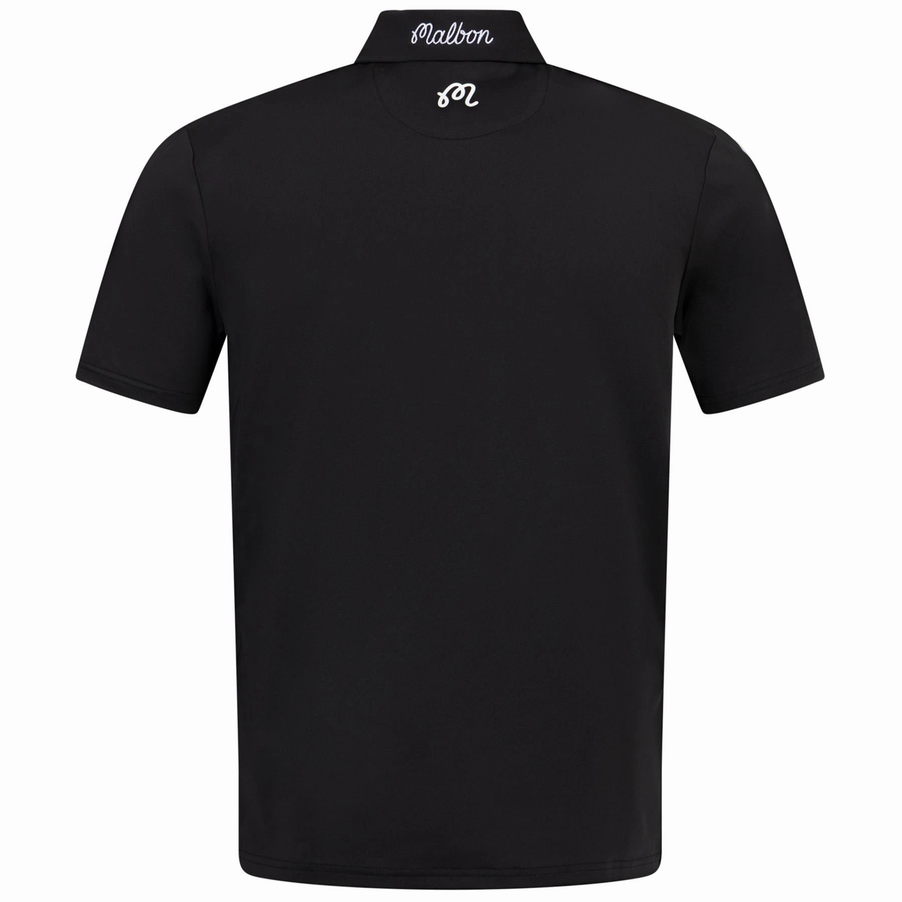 Tiger Buckets Performance Pique Polo Black Malbon Men's Golf Lifestyle Wear
